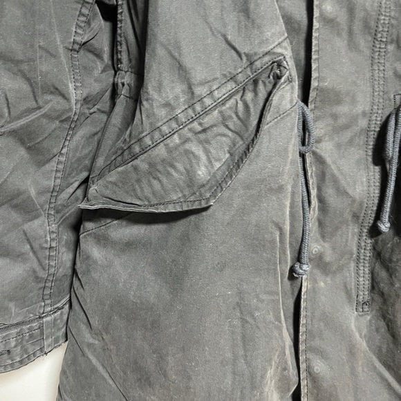 TNA Military Issue Parka Jacket - Black - Size Small - Wool Lined Winter Coat - Picture 12 of 13